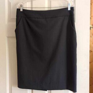 Eileen Fisher Womens Pencil Skirt Front Pockets Side Zip Silk Lined Gray Sz 12